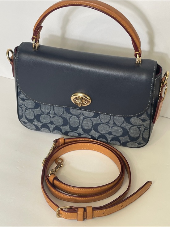 Coach Handbags - Coach Marlie Top Handle Satchel Denim Multi
